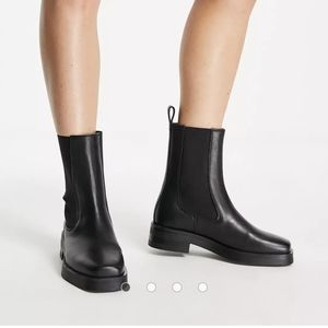 NWOB & Other Stories Square Toe High Shaft Leather Chelsea Boot